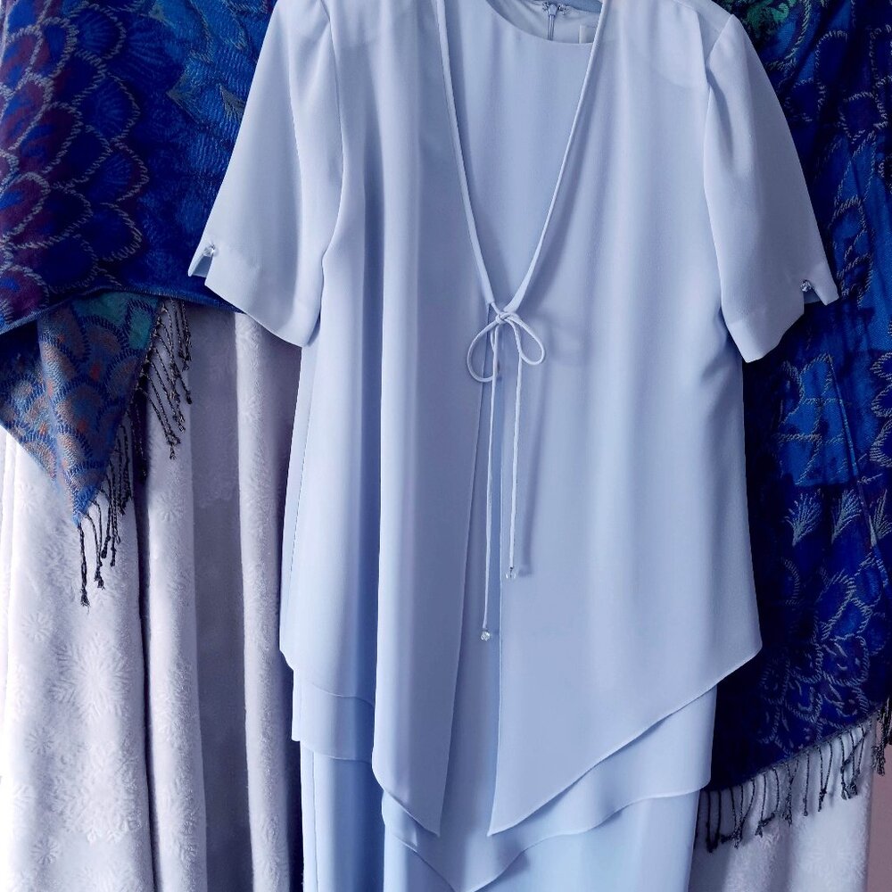 Angel In A Blue Dress! Light Powder Blue Elegant 2 pc